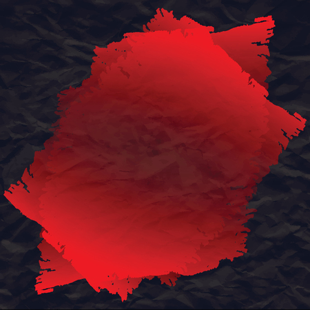 Abstract background - black wrinkled paper - red brush stroke style grunge - modern art vectorのイラスト素材