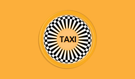 Yellow background with taxi service symbol - flat style - art vectorのイラスト素材