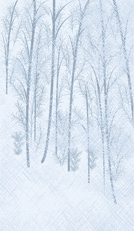 Winter abstract light background - snowy forest - vector art illustration.のイラスト素材