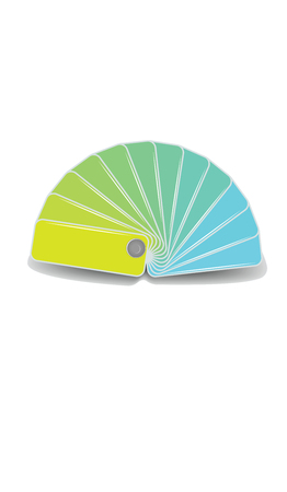 Spring palette - fan pattern - blue, yellow, green tones - isolated on white background - vectorのイラスト素材