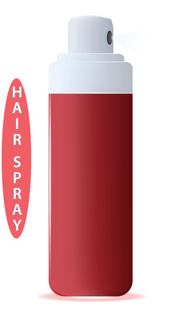 Hairspray, red bottle - flat style - isolated on white background - vector.のイラスト素材