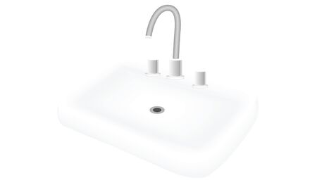 Bathroom Sink - Isolated on White Background - Flat Style - Vector illustrationのイラスト素材