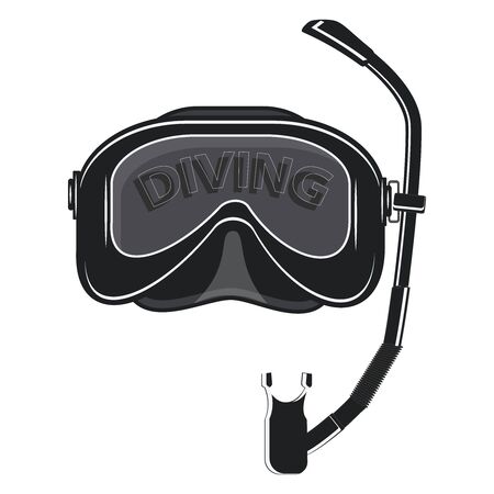 Underwater sport. Diving. Immersion mask - isolated on white background - flat style - vector.のイラスト素材