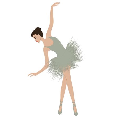 Ballerina, graceful, elegant, in a tutu - isolated on white background - vectorのイラスト素材