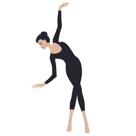 Elegant dancer on rehearsal - isolated on white background - vectorのイラスト素材