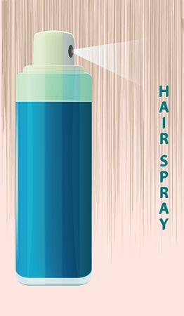 Hairspray, original bottle. Abstract background - flat style - vector.のイラスト素材