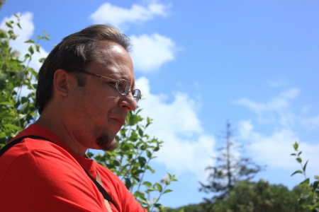 man in the parkの写真素材