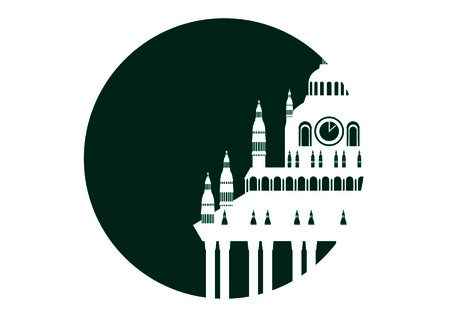 Silhouette picture of a building のイラスト素材