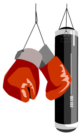 Vector illustration of boxing items  Solid fill only  No gradients, gradient mesh のイラスト素材