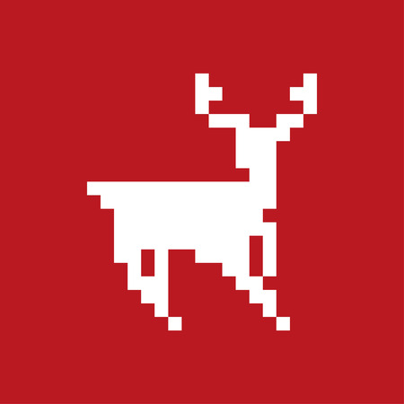 Vector illustration of a pixel art deer.のイラスト素材