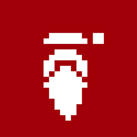 Vector illustration of a pixel art of Santa Clausのイラスト素材