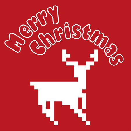 Vector illustration of a pixel art deer.のイラスト素材