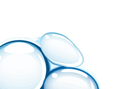 Vector illustration of blue bubbles on white.のイラスト素材