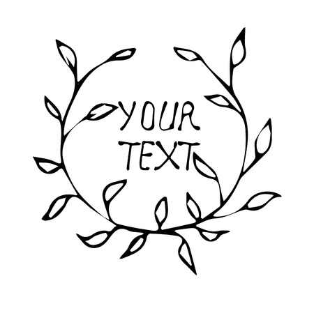 Vector vintage wreath-frame with copy space. Design for your content.のイラスト素材