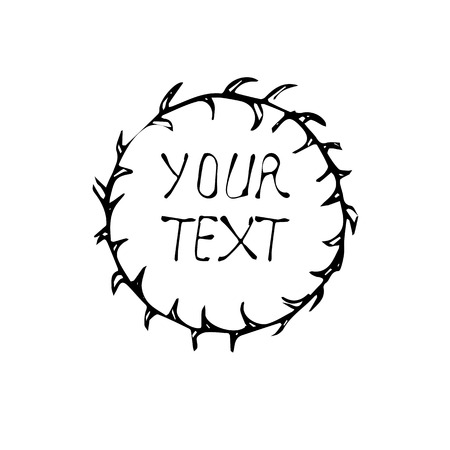 Vector vintage wreath-frame with copy space. Design for your content.のイラスト素材