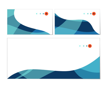 Vector set of business cards and envelope templates. Stylish blue waves. Can be used as flyer, cover, business cards, envelope, and brochure background.のイラスト素材