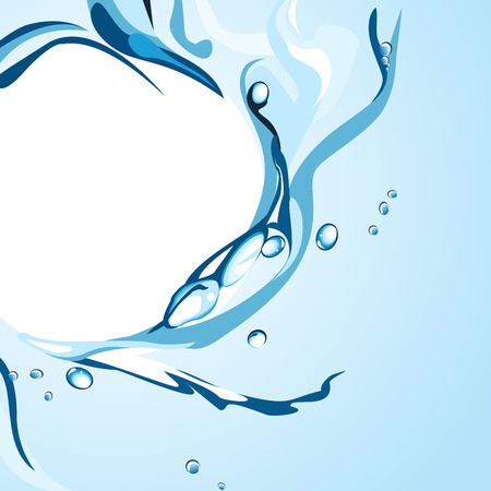 Vector illustration of water swirl on white. Empty frame where you can type your own text.のイラスト素材