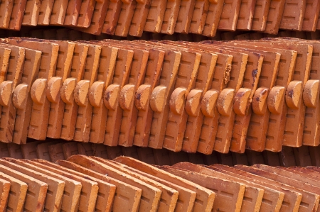 Temple roof tile の写真素材