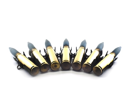 Cartridge 20 mm caliber, aircraft gunnery bullet isolated の写真素材