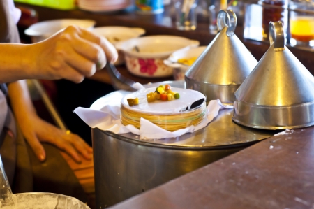 Thai traditional dessert making の写真素材