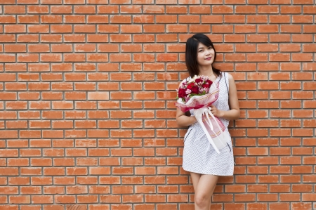 Beautiful woman in love の写真素材