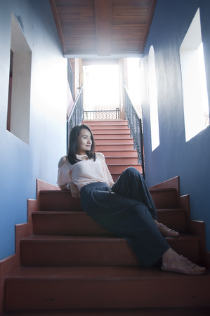 Beautiful Asian woman posing の写真素材