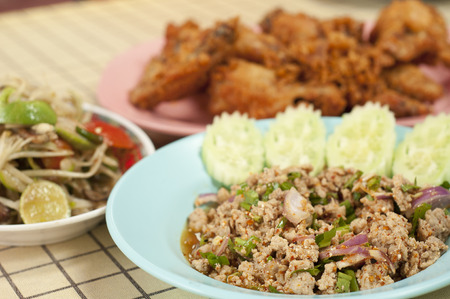 Set of Thai northeastern cuisine の写真素材