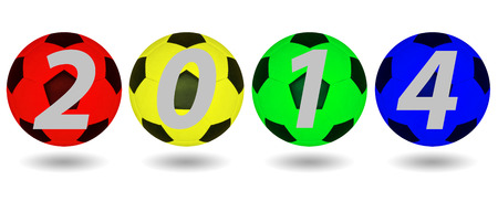 Soccer ball four color 2014 isolated の写真素材