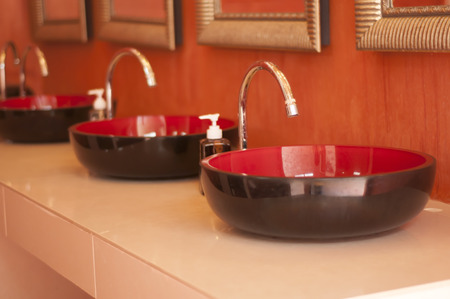 Faucet and lavatory interior design の写真素材