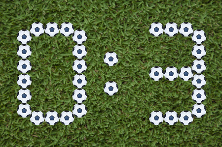 7 Segment pattern football score match report の写真素材