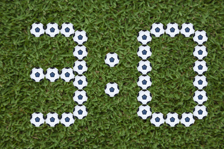7 Segment pattern football score match report の写真素材