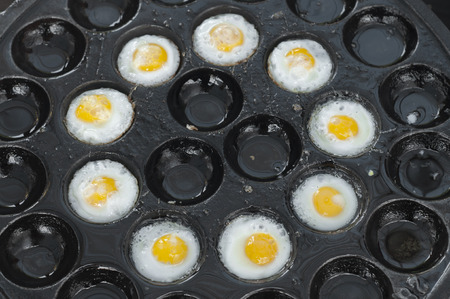 Fried quail eggs の写真素材