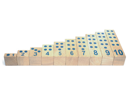 Wooden blocks with number isolated 