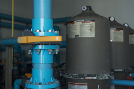 Water valve in swimming pool cleaning system.の写真素材