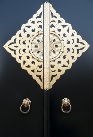 Japanese art on chapel door in Asakusa Temple, Tokyo Japan.の写真素材