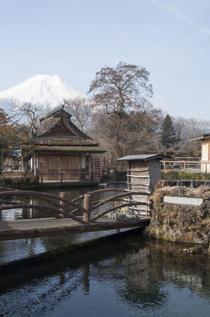 Oshino Hakkai village , tourist destination point in Japan.のeditorial素材