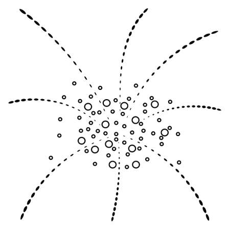 Beautiful firework for carnival, christmas, weddings. Vector icon isolated on white, hand drawing style.のイラスト素材