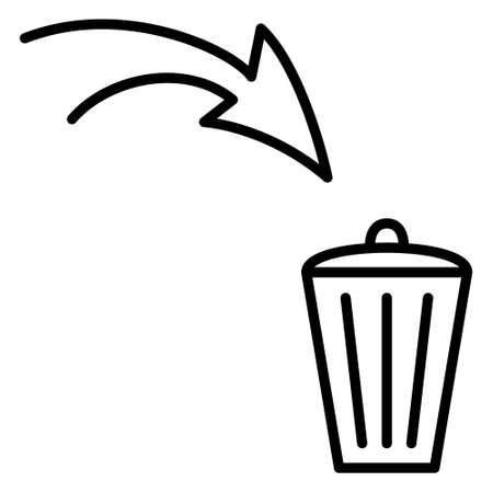 Recycling and processing of garbage. Trash bin. Place for collecting and disposing of waste. Vector Icon, Outline, Isolated, 48x48 Pixel.のイラスト素材