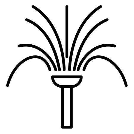Fountain for irrigation, watering plants in the garden, automatic irrigation, nozzle on the pipe for spraying water. Icon, vector, isolated, outline, 48x48 pixel.のイラスト素材