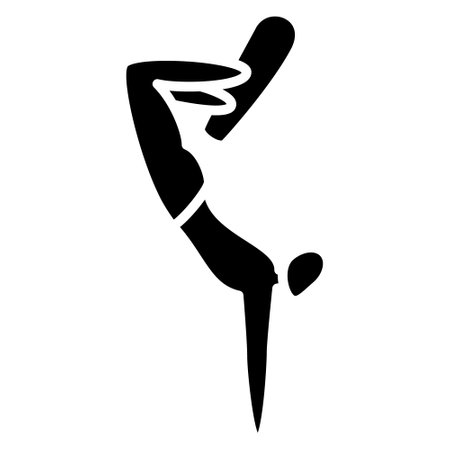 Pose on a skateboard, standing on his hands upside down. Acrobatics on a skateboard. Winter sports. sports in winter. Vector icon, glyph, silhouette, isolatedのイラスト素材