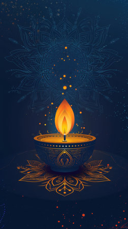 Vector illustration of diwali diya for festival of lights celebrationの素材