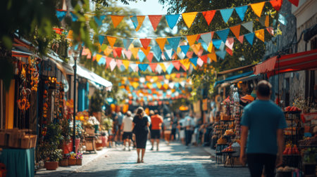 Unidentified people walking in a shopping street in Bangkok, Thailand.の素材