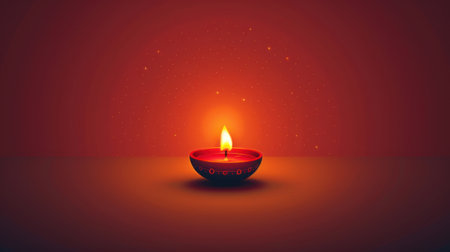 Happy Diwali greeting card with diya. Vector illustration.の素材
