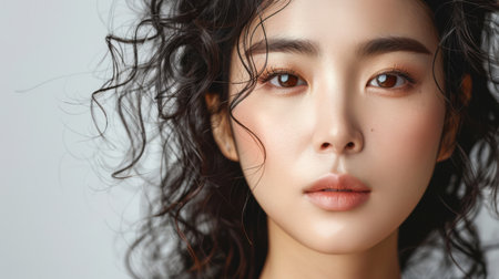 Beautiful asian woman with clean fresh skin. Face care, Facial treatment, Cosmetology, beauty and spa, Asian women portrait.の素材