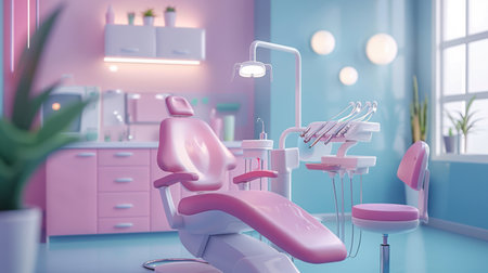 Interior of a modern dentist's office. 3D rendering.の素材
