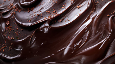 close up of chocolate cream texture as background, sweet food and dessertの素材