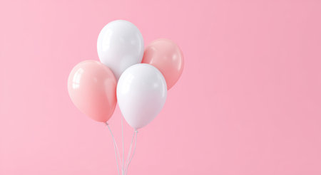 Four pastel balloons, pink and white, are floating against a light pink backdrop, evoking a joyful and celebratory mood for various occasions. halloweenの素材