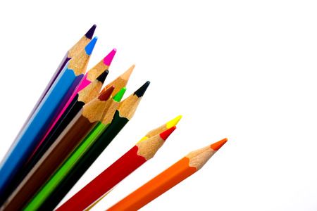 Colourful pencils isolated on white backgroundの写真素材