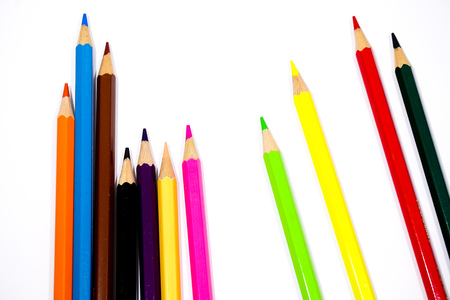Colourful pencils isolated on white backgroundの写真素材