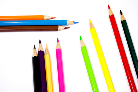 Colourful pencils isolated on white backgroundの写真素材